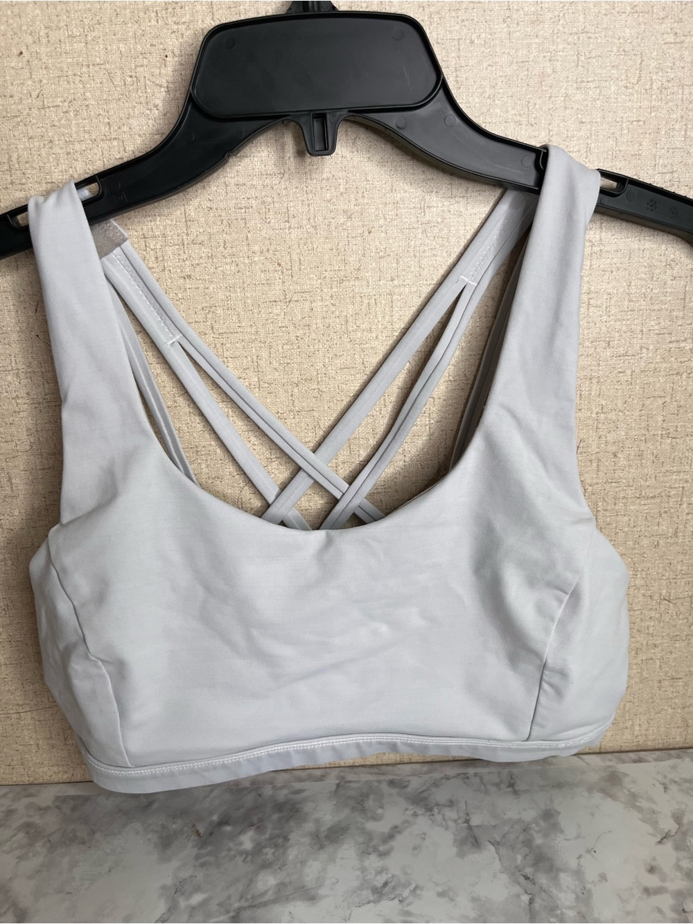 lululemon athletica Light Gray Crisscross Strappy Sports Bra